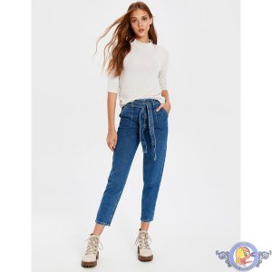 شلوار جین زنانه کمربند دار LCWaikiki