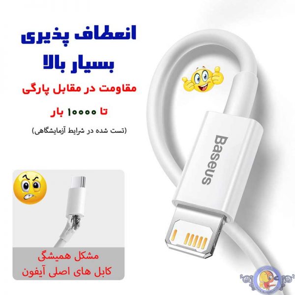 Baseus Lightning Superior Series cable, Fast Charging, Data 2.4A, 2m Black ( CALYS-C01)