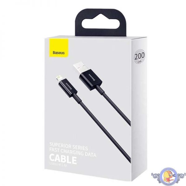 Baseus Lightning Superior Series cable, Fast Charging, Data 2.4A, 2m Black ( CALYS-C01)