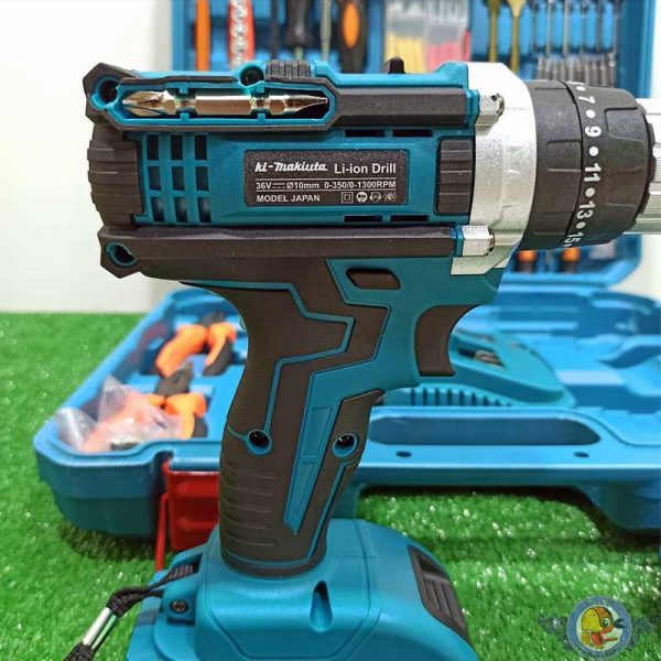 دریل و پیچگوشتی شارژی ماکیتا 36 ولت با مجموعه کامل ابزار مدل japan