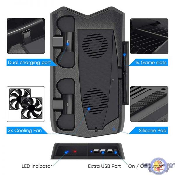 پایه خنک کننده و شارژر دسته پلی استیشن 5 مدل SP5-001W