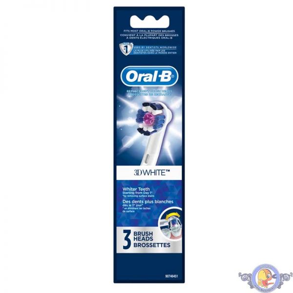 سری یدک مسواک برقی اورال بی مدل 3D White بسته ۳ عددی