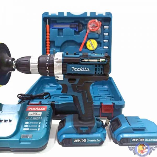 دریل و پیچگوشتی شارژی ماکیتا 36 ولت با مجموعه ابزار پک کوچک