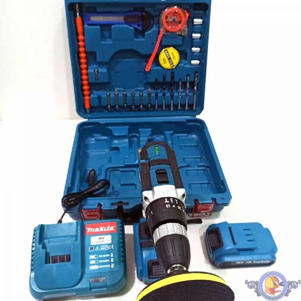 دریل و پیچگوشتی شارژی ماکیتا 36 ولت با مجموعه ابزار پک کوچک