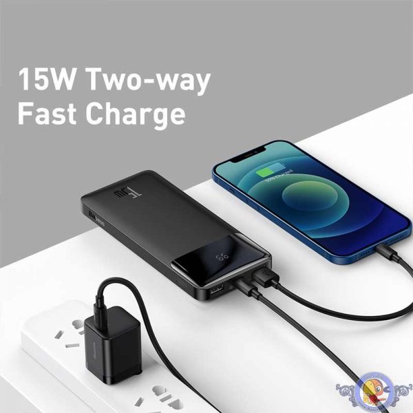 پاوربانک بیسیوس مدل PPDML-I01 ظرفیت 10000 میلی آمپر ساعت