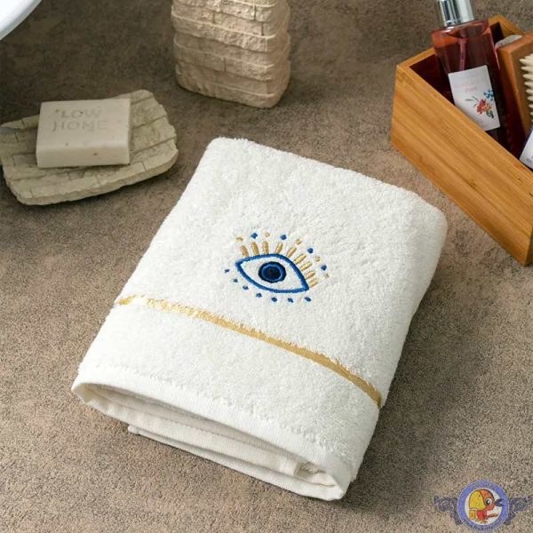 حوله استخری LCWaikiki تمام پنبه سایز 50x80 طرح چشم