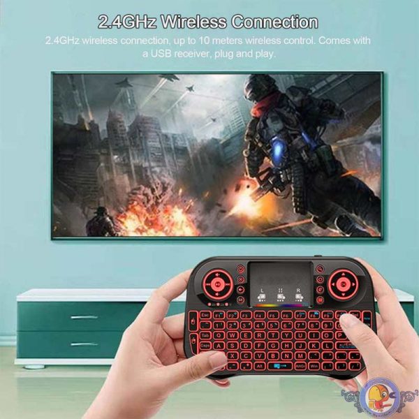 مینی کیبورد بی سیم مدل 7colors backlight