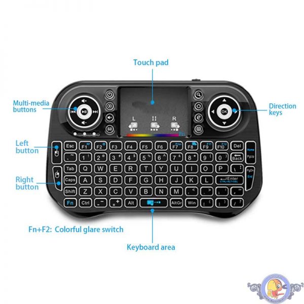 مینی کیبورد بی سیم مدل 7colors backlight