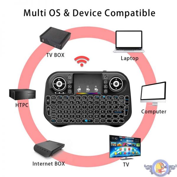 مینی کیبورد بی سیم مدل 7colors backlight