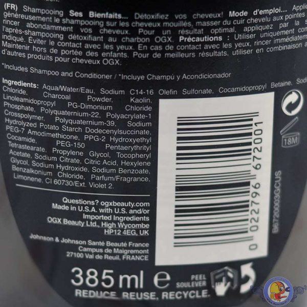 شامپو زغال او جی ایکس OGX Charcoal Detox