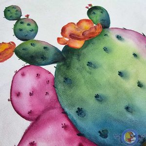 کاور کوسن نقاشی با دست طرح کاکتوس کد ۴۲۰۲