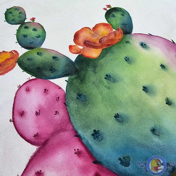 کاور کوسن نقاشی با دست طرح کاکتوس کد ۴۲۰۲