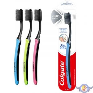 مسواک زغالی کلگیت مدل Colgate Slim Soft Charcoal
