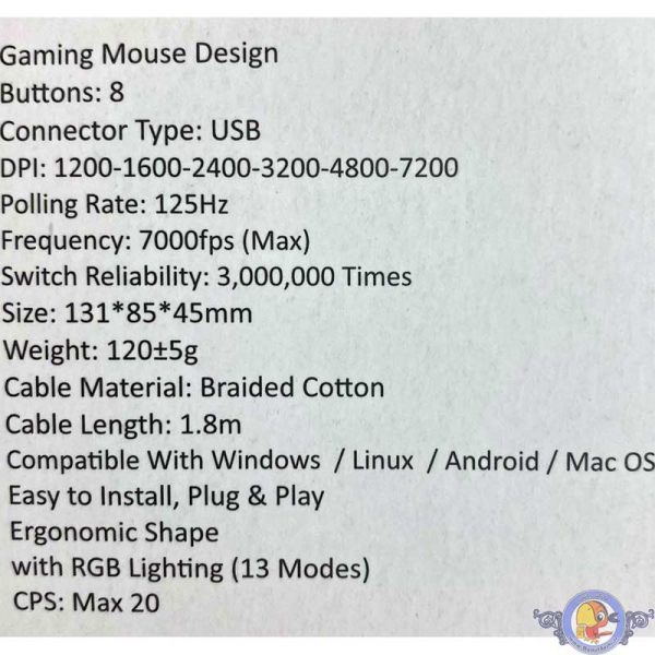 ماوس گیمینگ تسکو مدل TM 2027GA