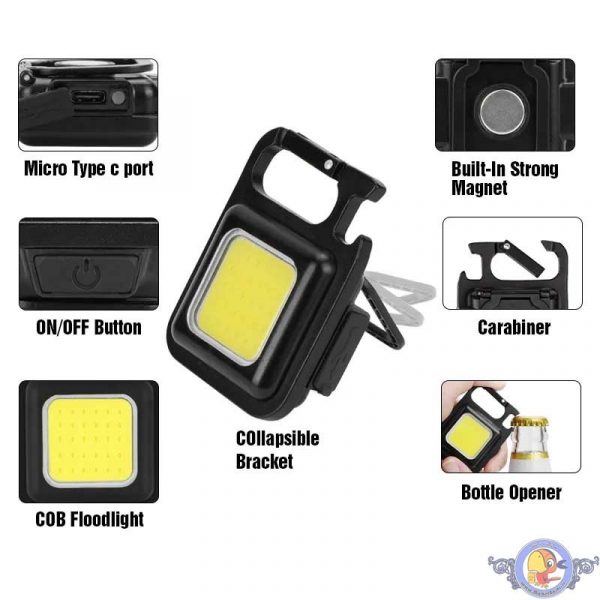 چراغ قوه آهنربایی شارژی COB چندکاره