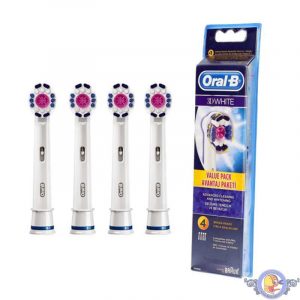 سری یدک مسواک برقی اورال بی مدل 3D White بسته 4 عددی