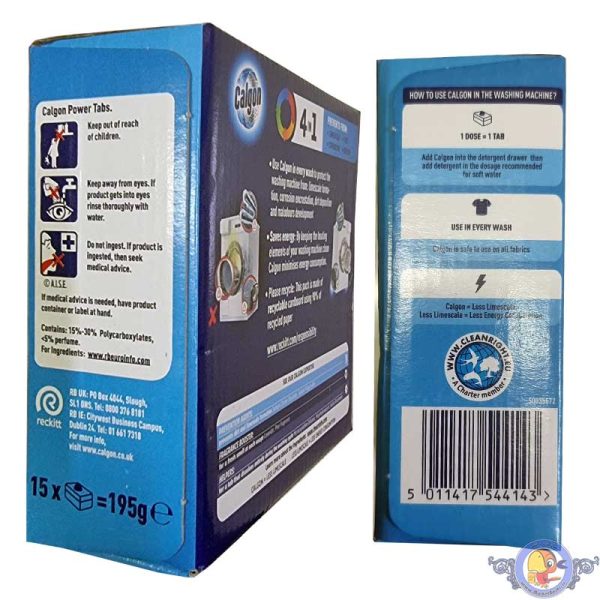 قرص جرمگیر ماشین لباسشویی کالگون مدل power tabs بسته 15 عددی ساخت انگلستان
