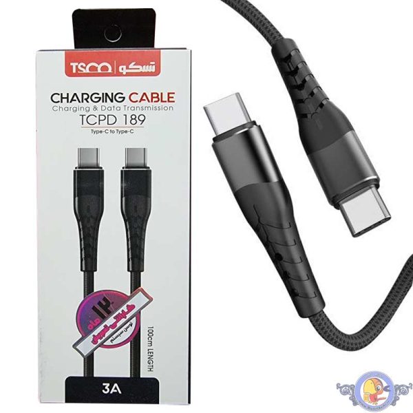 کابل دو سر تایپ سی تسکو مدل TCPD 189 طول 1 متر