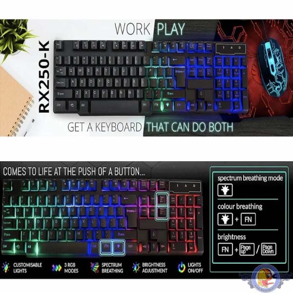 ست گیمینگ اورزلی مدل HORNET_RX_250_NEON BACKLIGHT