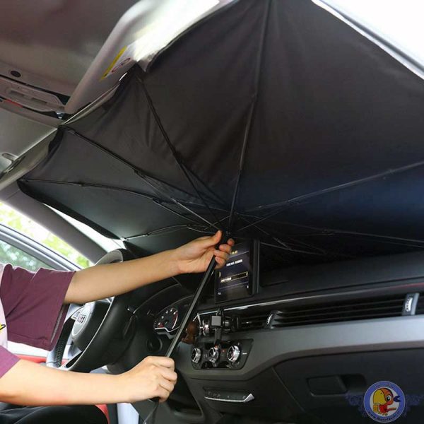 چتر آفتابگیر خودرو - کیف چرمی