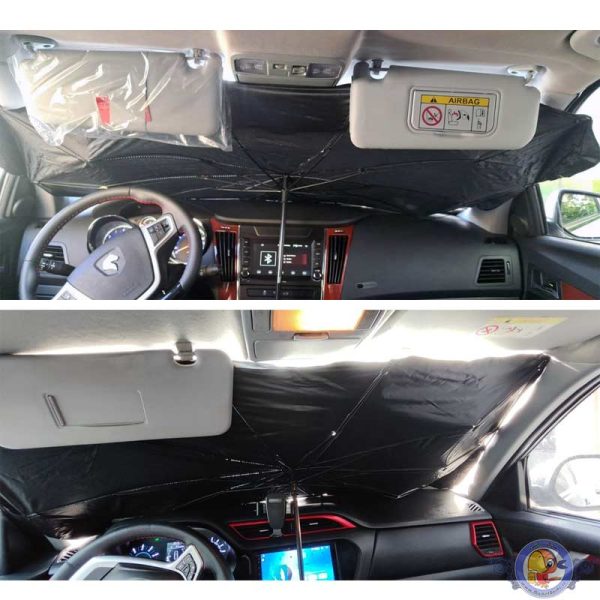 چتر آفتابگیر خودرو - کیف چرمی