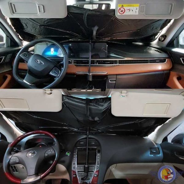 چتر آفتابگیر خودرو - کیف چرمی