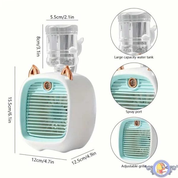 پنکه شارژی مه پاش طرح گربه - اصلی