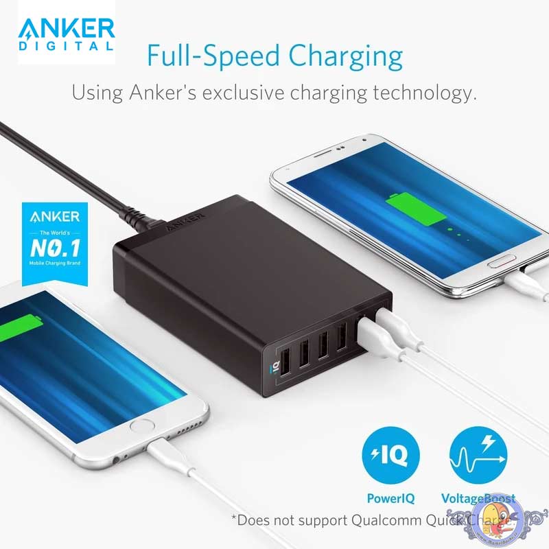 شارژر رومیزی انکر مدل Anker A2123 با 6 پورت و توان 60W