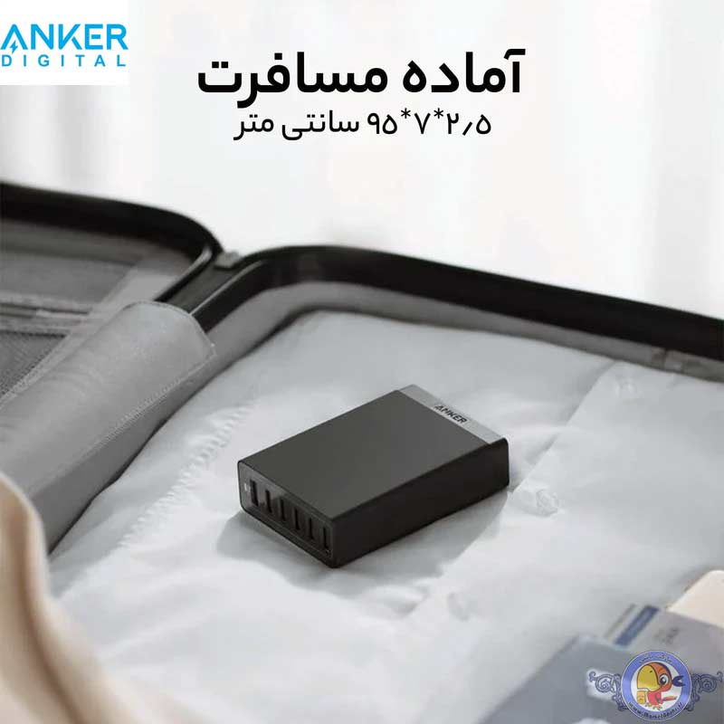 شارژر رومیزی انکر مدل Anker A2123 با 6 پورت و توان 60W