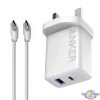 شارژر دیواری 20 وات انکر مدل B2348 به همراه کابل USB-C - سه پین