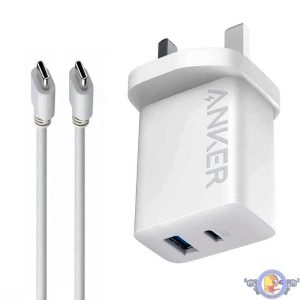 شارژر دیواری 20 وات انکر مدل B2348 به همراه کابل USB-C - سه پین