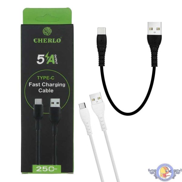 کابل شارژ فست پاوربانک CHERLO Type-C مدل CH-SM10 25cm