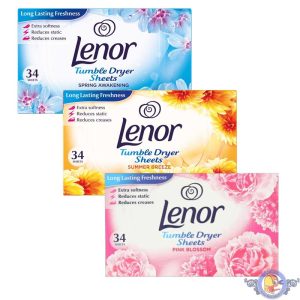 دستمال خوشبو کننده لنور Lenor Tumble Dryer Sheets - بسته 34 عددی - ساخت انگلستان