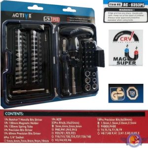 پیچ گوشتی و بکس اکتیوتولز مدل AC-6353PS بسته 53 عددی