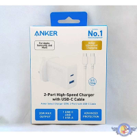شارژر دیواری 20 وات انکر مدل B2348 به همراه کابل USB-C – سه پین